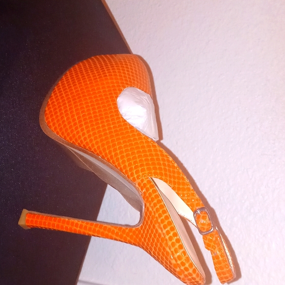 Orange Stiletto Pumps - Picture 2 of 5
